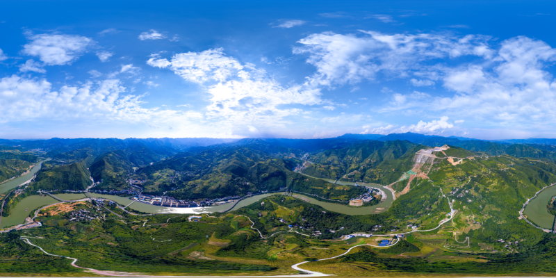 鸟瞰甘溪镇|vr全景