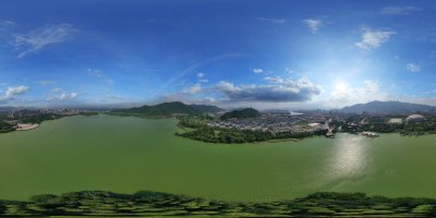 浙江省临海市灵湖全景图（2022.7）