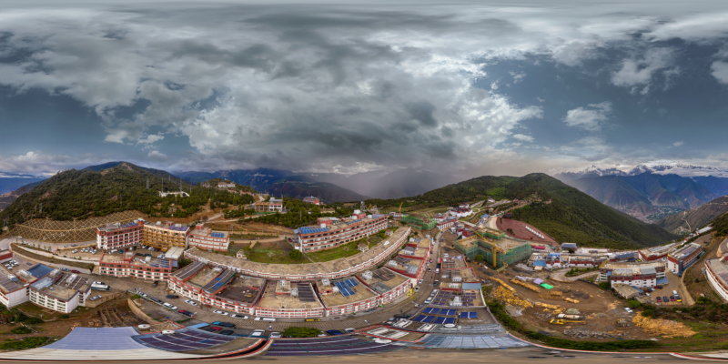 飞来寺航拍全景图